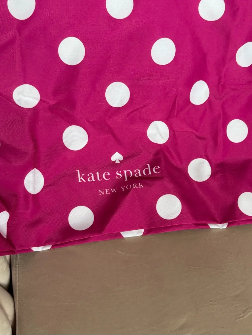 Kate Spade ♠️ Dotted Canvas Tote in Pink & White
